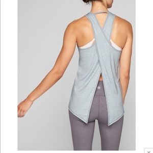 Athleta grey tie back essence Yoga & workout tank